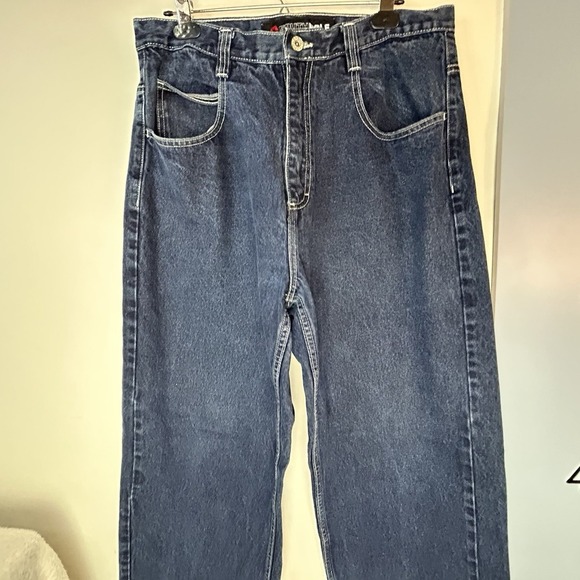 Southpole Authentic Collection Mens Dark Denim Jeans Size 36 Straight Loose - Picture 2 of 10